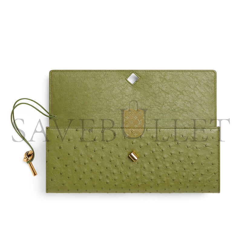 B0tt*ga Ven*ta ANDIAMO CLUTCH OSTRICH LEATHER 805241V3RQ32498 (31*13*3cm)
